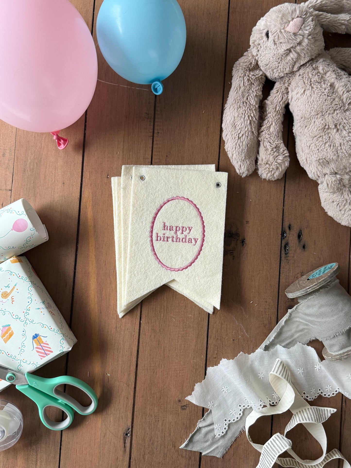 Embroidered Birthday Banner