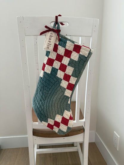 Custom Embroidered Stocking Tags-Serif